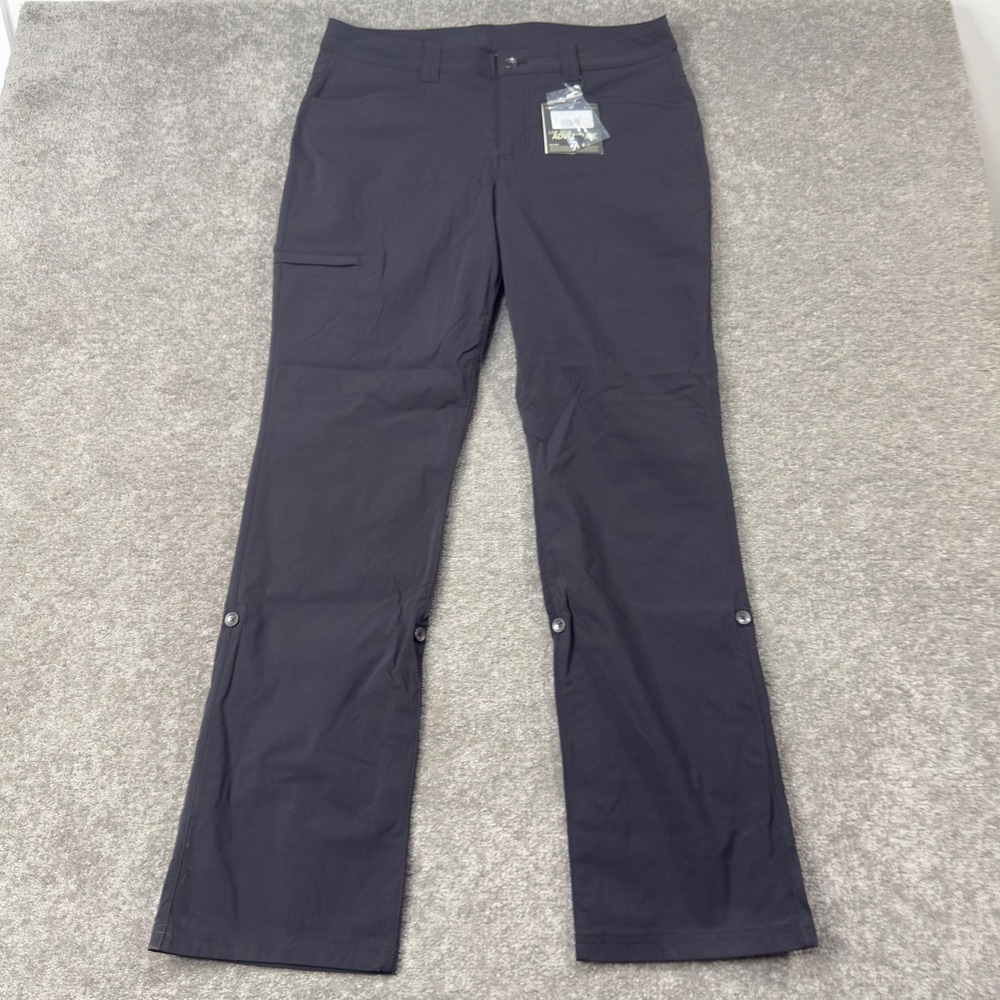 Eddie Bauer Horizon Pants Womens 12 Black Travex Flexion Hiking Roll Up Trousers